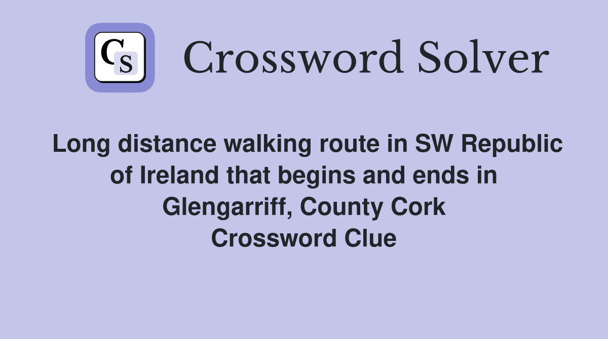 Long distance walking route in SW Republic of Ireland that begins and